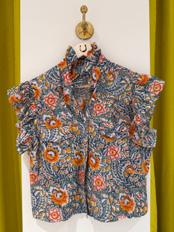 Oakley Top - Orange Floral