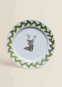 Hand Painted Flat Plate - Deer